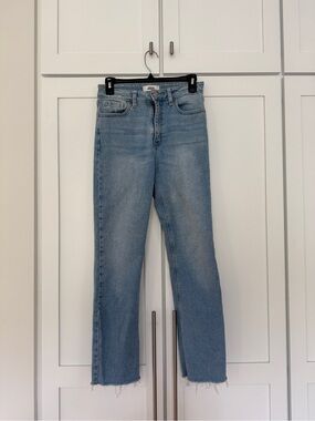 JBD Just Black Denim Straight Leg Raw Hem Jeans Waist 26